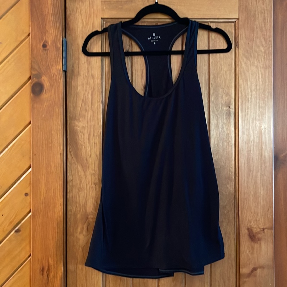 Athleta T-neck Rackerback Scoop Neck Long Workout Tank